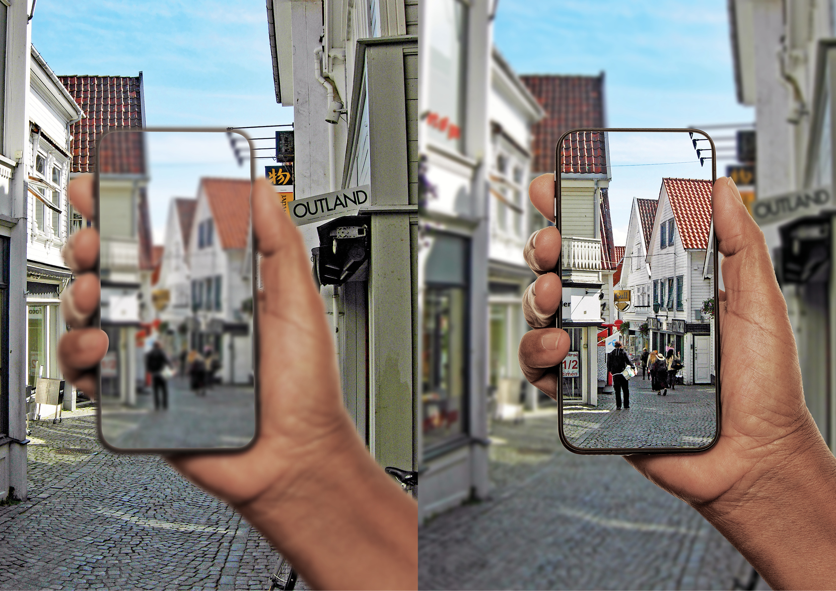 Illustration af hvordan monofokale linser fungerer